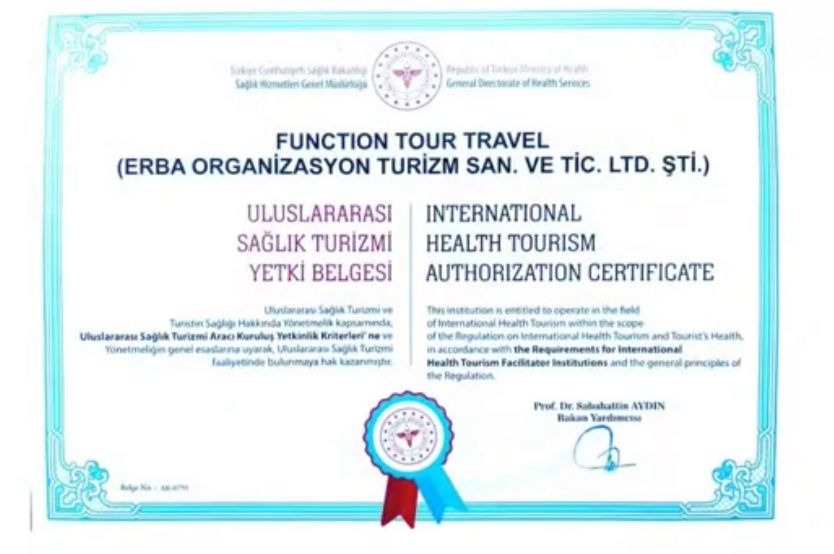 Uluslararası Sağlık Turizmi Yetki Belgesi